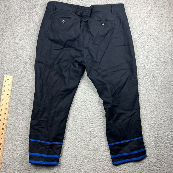 GAP Blue Stripe Hem Slim Cropped Pants Stretch Capri Trousers Womens Size 14 - Picture 6 of 9
